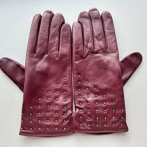 Bruno Magli Leather gloves with 100% cashmere lining